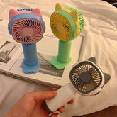 USB Rechargeable Mini Fan – Portable Quiet Cartoon Handheld Fan